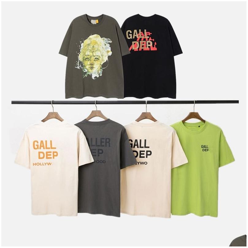 

Men' T-Shirts 2023 Galleryes T Shirt Depts Mens Tshirt Designer Fashion Pure Cotton Womens High Street Luxury Loose Classic Print C Dh394