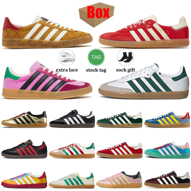 

Designer Gazelles Sambas OG running shoes mens womens Gazelles Sambas Plate-forme luxury Vegan pink Velvet Red Black White Gum trainers sports sneakers with box, #a35 36-45 (2)