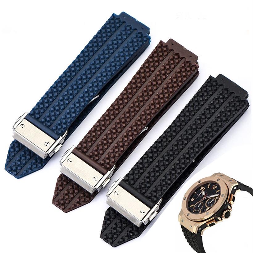 

Watch Band For HUBLOT BIG BANG Silicone 24mm Waterproof Men Strap Chain Accessories Rubber Bracelet265v