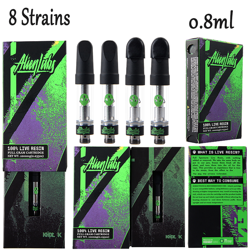 

Alien Labs 0.8ml Cartridge Atomizers AlienLabs Vape Cartridges Packaging 510 Thread E Cigarette Empty Disposable Carts Thick Oil Dab Pen Wax Vaporizer