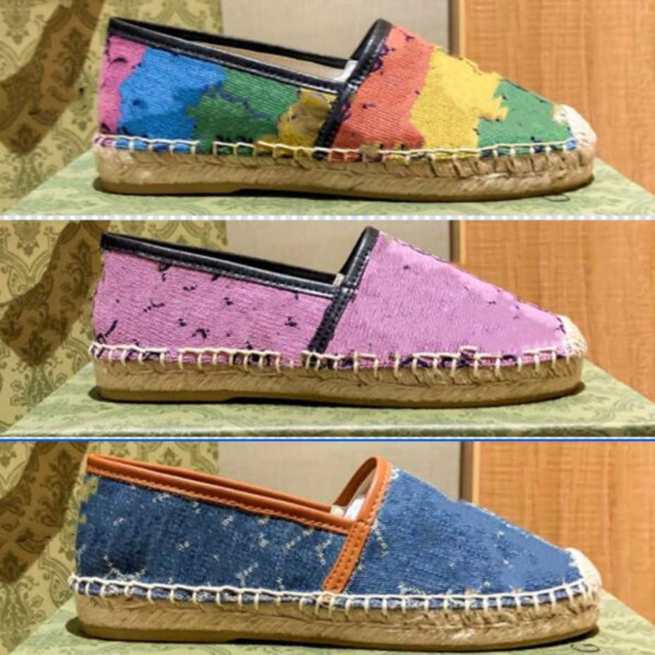

2023 spring Luxury designer Women Casual Shoes double G letter Fisherman canvas Shoe Espadrilles Summer Designers ladies flat Beach Half Slippers woman Loafers, Fill postage