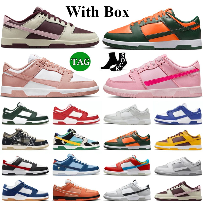 

WIth Box Low Running Shoes Men Women Rose Whisper Miami Hurricanes Triple Pink Hyper Cobalt White Black Panda UNC Mens Trainers Sports Outdoor Sneakers, 37