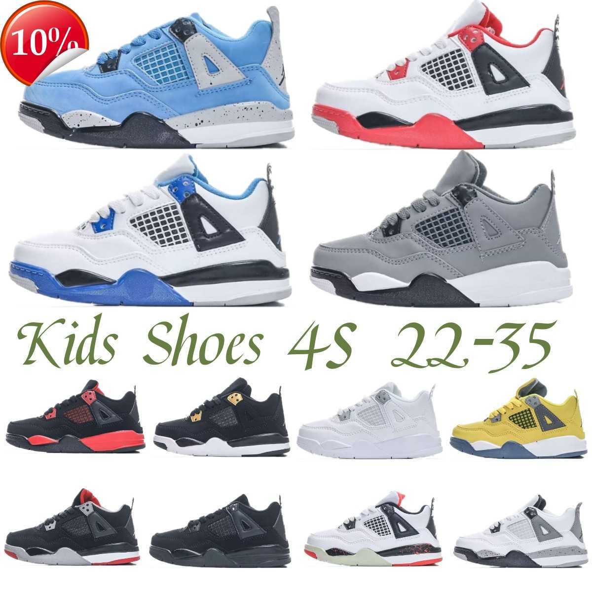 

top Kids Shoes 4 Basketball 4s Designer Sneakers Boys Military Black Cat Trainers Baby kid shoe Fire Red Thunder Girls Children youth toddler, Customize