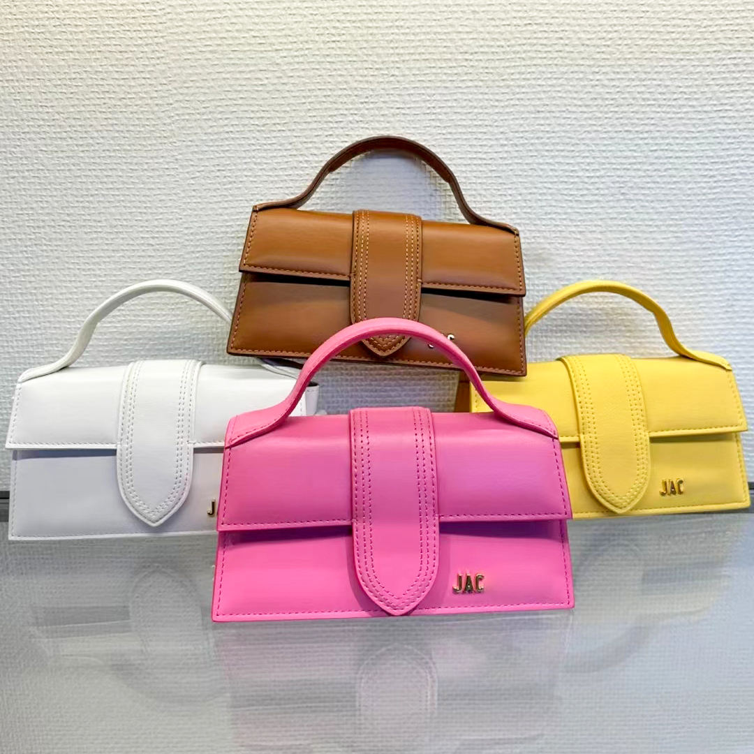 

Designer jacquem tote Bag American fashion brand Le Bambino real Leather Luxury envelope Shoulder womens mens messenger top handle handbags Crossbody clutch Bags, Pink