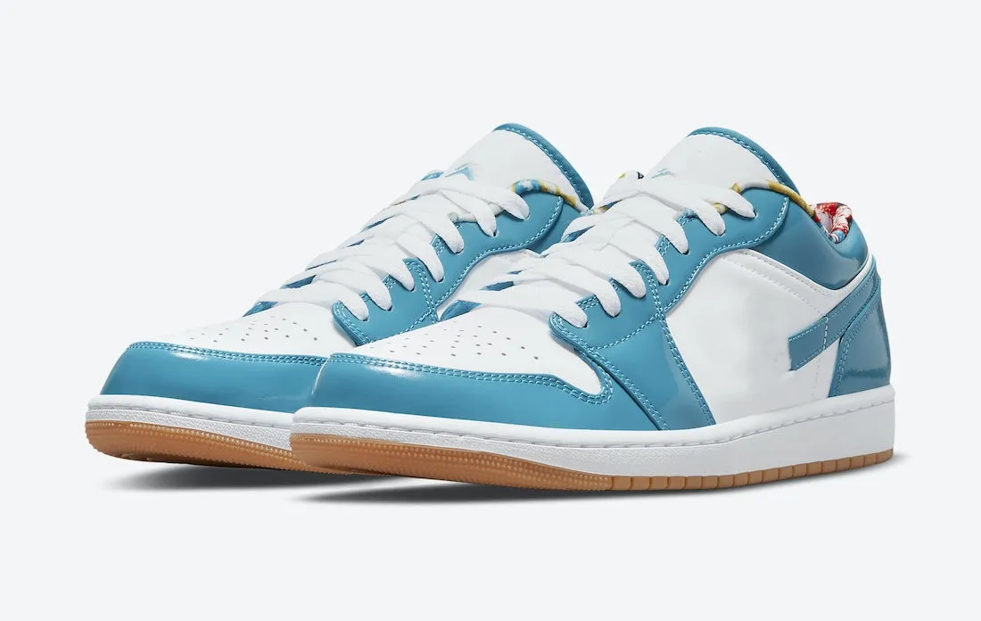 

2023 Patent Leather and Gum Soles Basketball Shoes Jumpman 1 1S Low SE Cyber Teal White Armory Navy For Men Women Designer Sneakers, White blue
