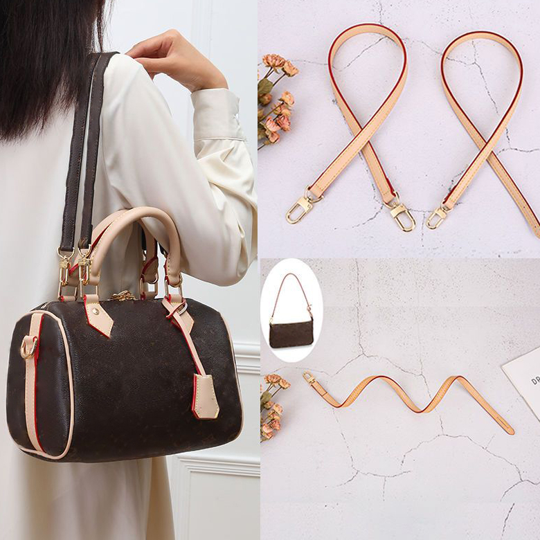 

brand Designer Single or double button shoulder straps for handbags Bucket Boston hobo speedy Evening bags women famous crossbody PU Leather Bag Parts strap p0392, Apricot