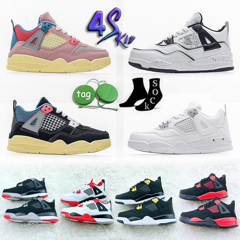 

Top qualityCasual Shoes Jumpman 4s Fire Red University Blue Motorsport 4 Collaboration Bred Toddler Sneaker Sail Muslin Black 4 Off-Noir Sneakers Kids