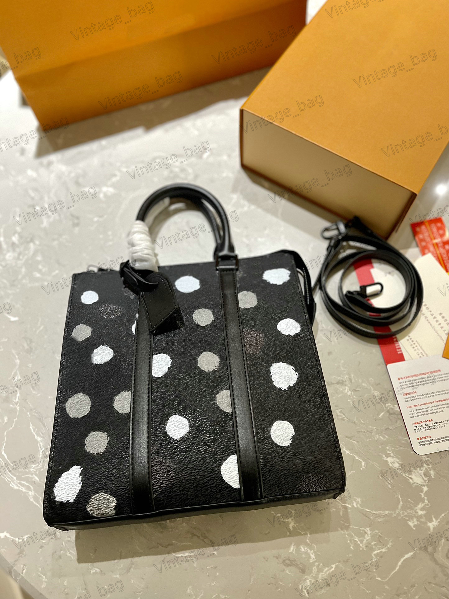 

x Yayoi Kusama Sac Plat Tote Bags Small Handbag Purse Shoulder Crossbody Bags Monograms Embossed Letter 3D Dots Unisex Carryall Purse