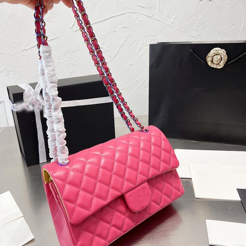 

Fashion Handbag Shoulder Chain Bag Double Flip Cover Women Luxury Designer Bags 25cm Ladies Wallet Crossbody Houlder Messenger Sacoche Handbag Tote Purse 7A, Green