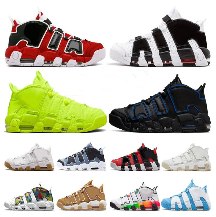 

96 More Mens Women Basketball Shoes Uptempos Scottie Tri-Color Pippens Total Orange White Sunset Black Bulls Hoop Pack University Blue Volt UNC air Trainers Sneakers, 20