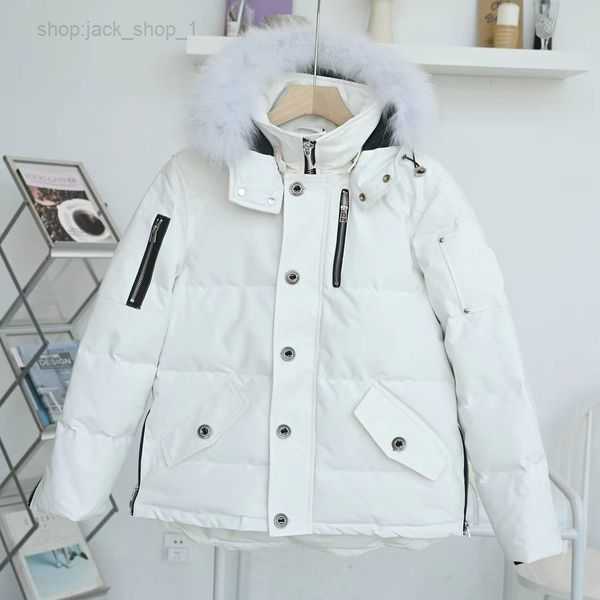 Down Jacket Men's Fur Collar Parka Winter Waterproof White Duck Coat Cloak Fashion Men and Women Couples Moose Casual Version to Keep Warm 2 23