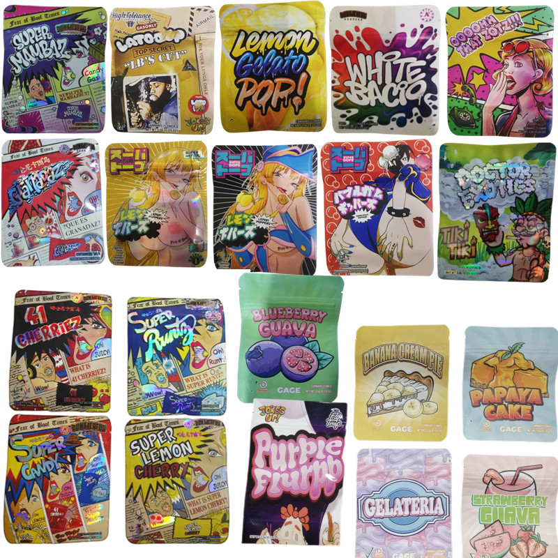 

3.5 mylar bag donmerfos super candy lemon cherry runtz die cut shape lato drip up zluppee bubb kush grape cookie hennessy cannatique the ten jungle custom
