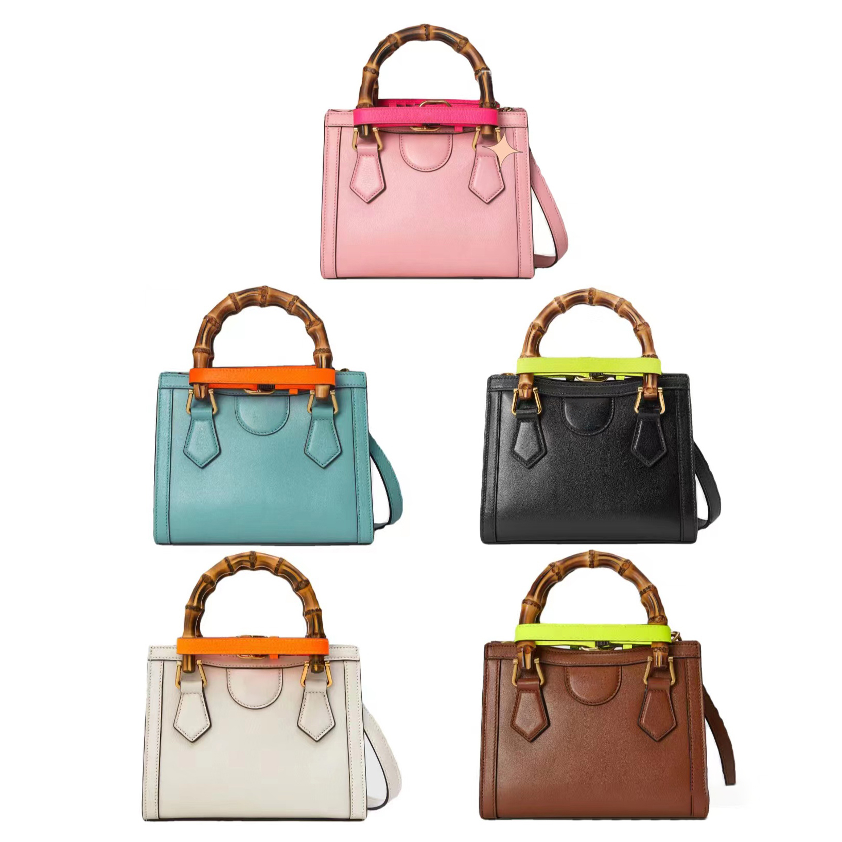 

Luxurys Designer Bags 5A quality Diana Original Bamboo Totes Women's men Crossbody Genuine leather tote Nylon fashion Shoulder bag Handbags hobo pochette weekend, Green