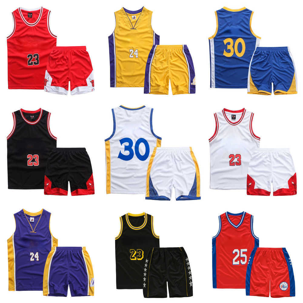 

2023 Summer Designers Children Outdoor Sports Suit Youth Basketball Jerseys Uniforms Breathable Boys And Girls Training Shorts Sets, Blue#30