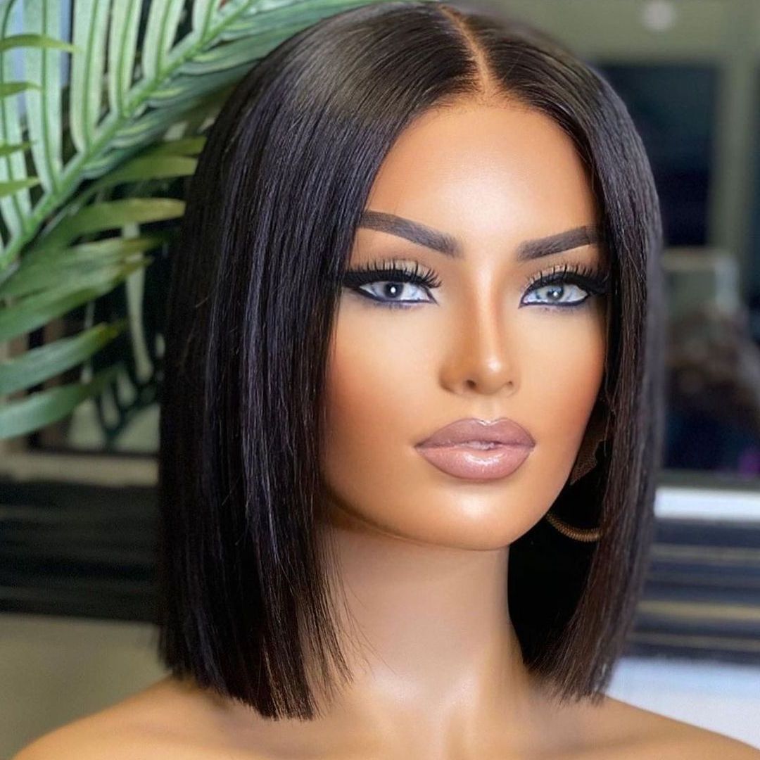 

Short Bob Wig Lace Front Human Hair Wigs For Black Women Human Hair Brazilian Hair Lace Wigs Bone Straight Lace Closure Wig, Others color
