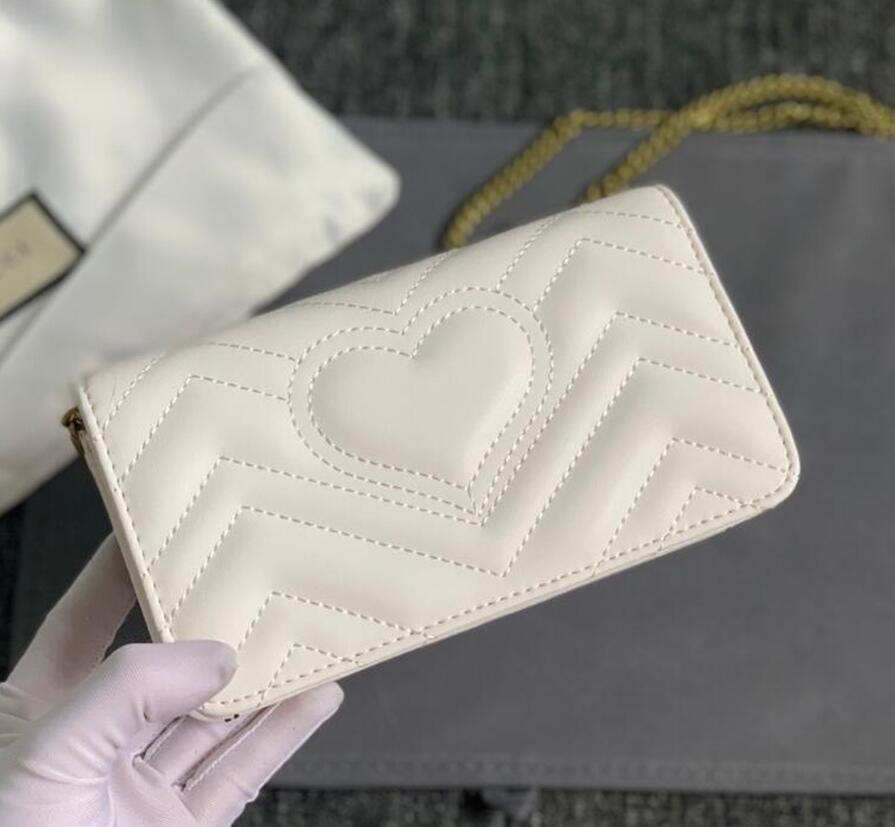 

Chain Marmont Flap Crossbody Bag Solid Color Hand Clutch Genuine Leather Fashion Letters Bronze Hardware Magnetic Clasp Women Quilted Shoulder Bags 18-10.5-4.5cm, Red