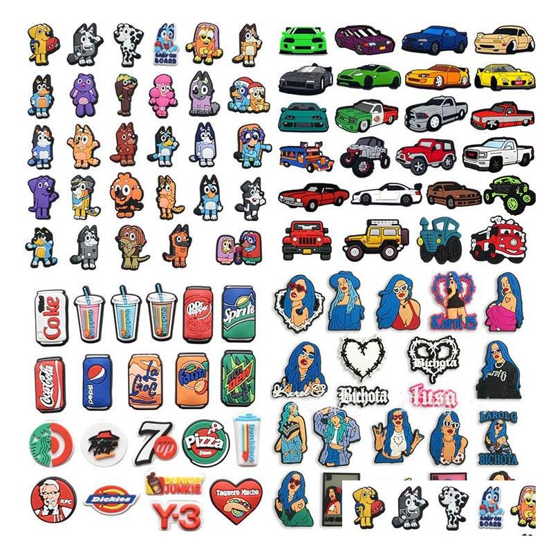 

Shoe Parts Accessories Fast Delivery Pvc Cartoon Charms Decoration Buckle Fashion Fit Bracelet Wristband Button Part Gift Drop Shoe Dhjwv