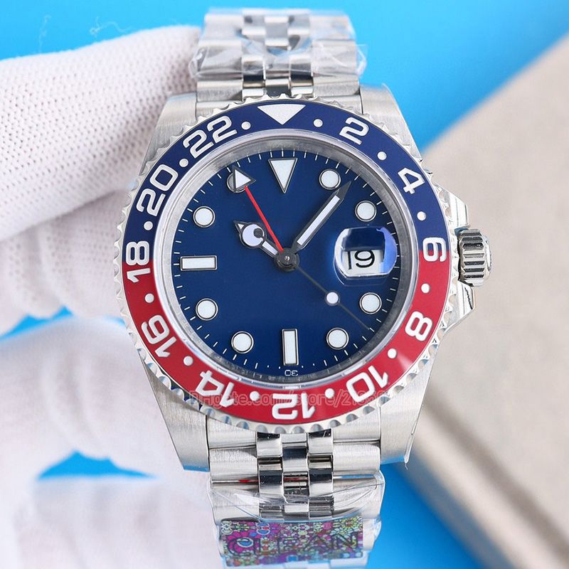 

Pepsi gmt Watch Watch Clean Factory Sprite 40mm Watch 3285 Movement 904l Oyster Bracelet Ceramic Watch circle Black dial