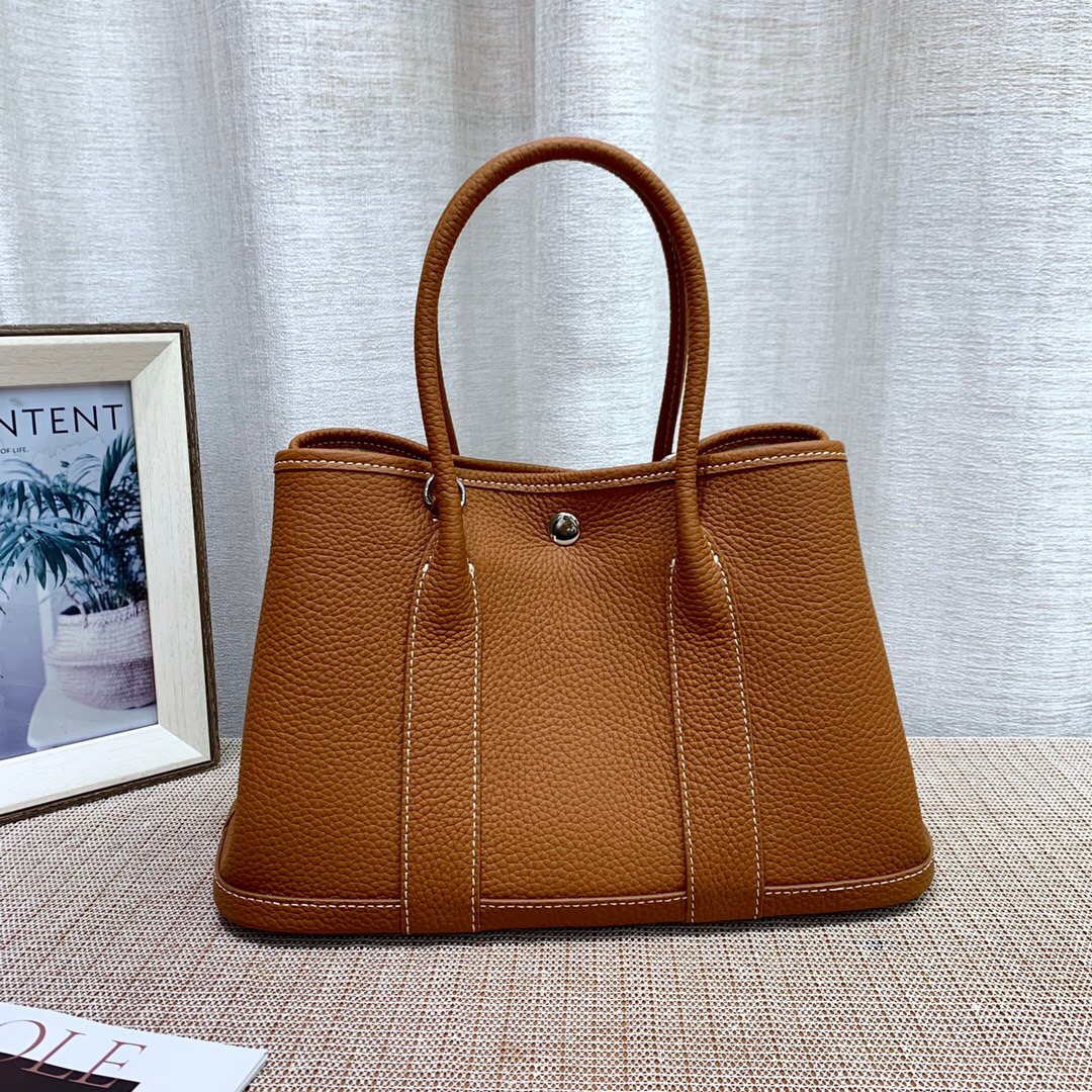 

10A shopping totes garden Birkin bag lady Cowhide handbag fashion Garden party Shoulder bag designer high-capacity wallets Genuine Leather Classic Retro Purse, Elephant grey