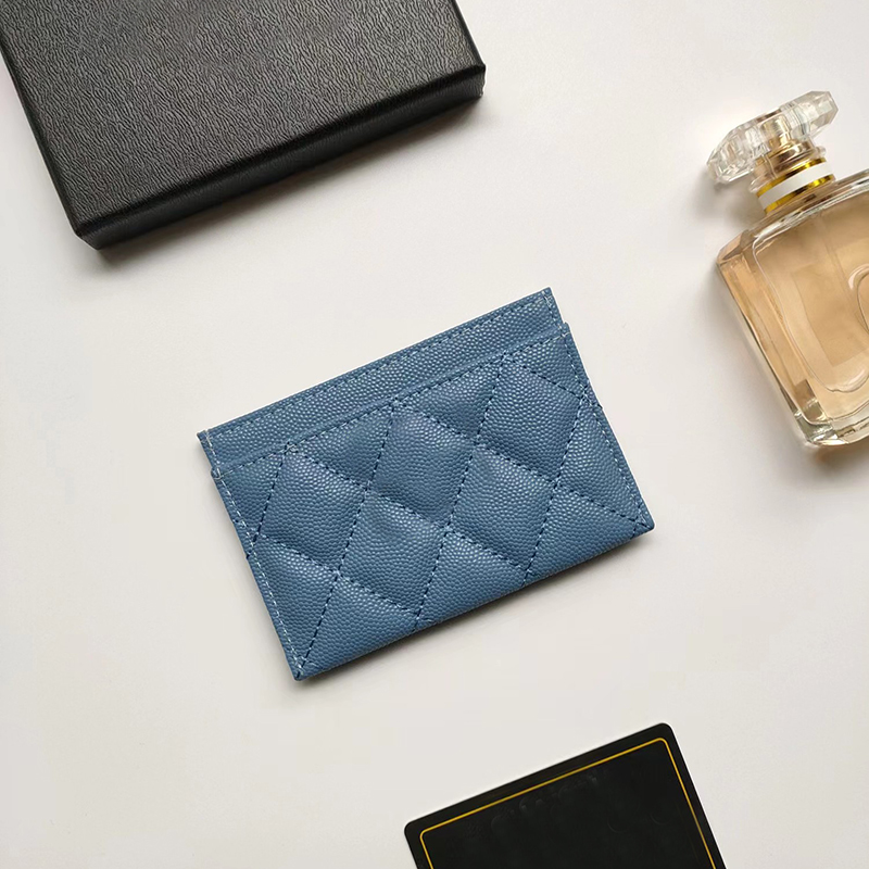 

Designer Wallet 2023 Bag Women's High Quality Genuine Leather Card Holder Short Wallets for Lady Mini Purse Pockets with box, Blue