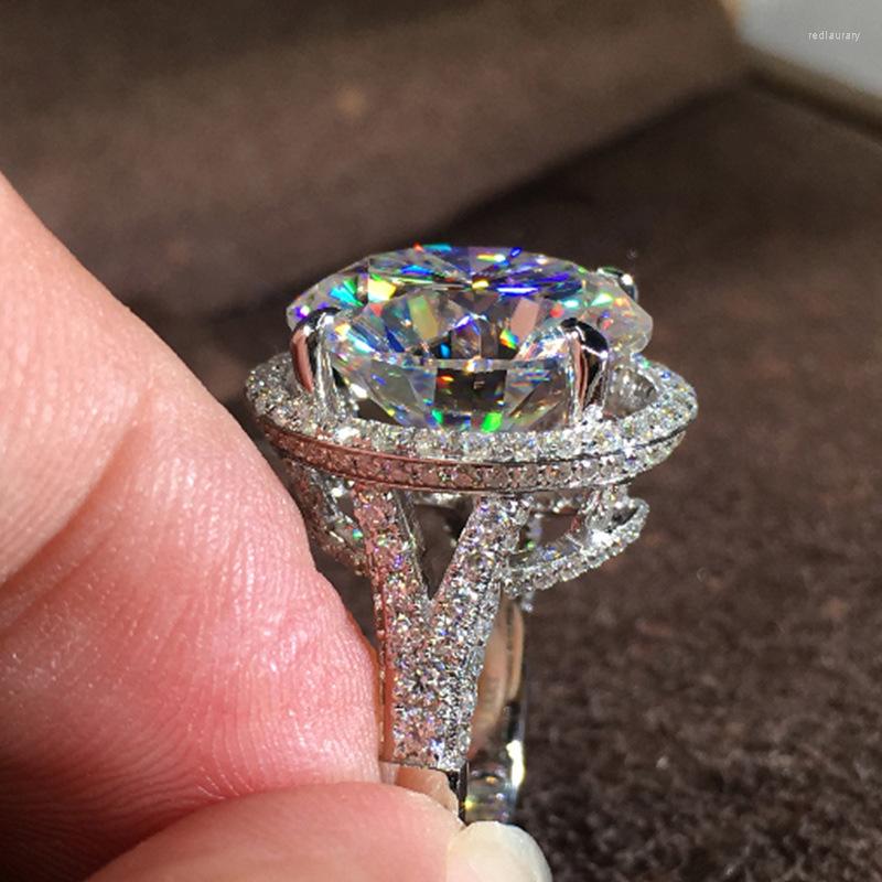 

Wedding Rings Classic Female Crystal Round Thin Ring Charm Silver Color Engagement Luxury White Zircon Stone For Women