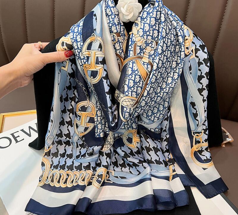 

High quality 100% silk scarf fashion print pattern ladies collar 180*90cm designer scarfs Women Outdoor Beach Shawl Silk Scarves