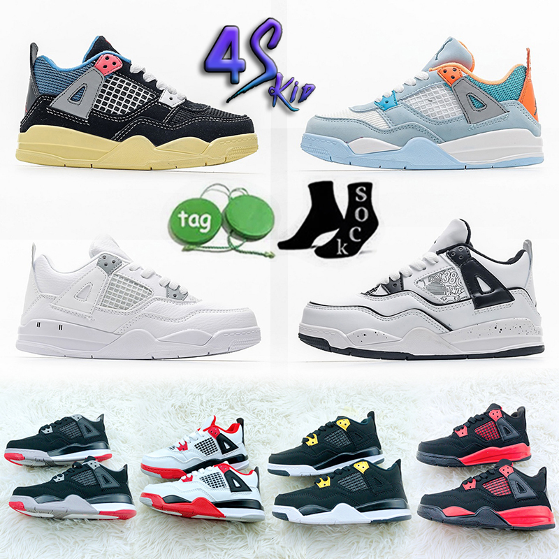 

Kids Athletic Outdoor Shoes Sneakers Baby 4 Black Cat Royalty Bred Pure Money What The Toddler TD 4s Preschool girls boys kid Babies Child