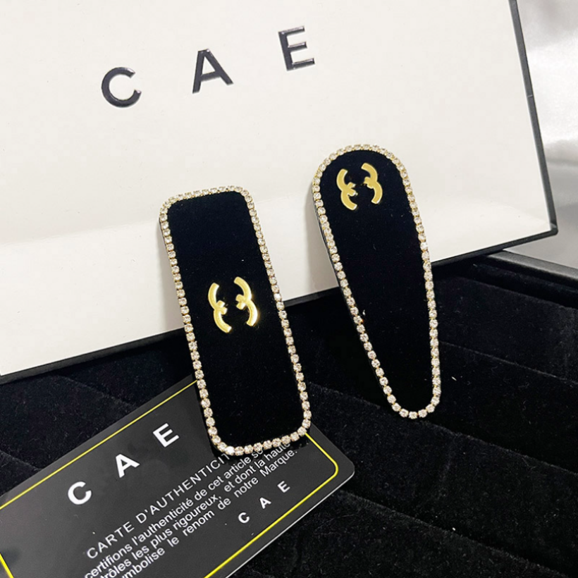 

Luxury Barrettes Designer Women Girl High Sense Water Diamond Pearl Black Hairpin Brand BB Clip Leisure Hairclips Fashion Square Hairpin Versatile Hair Clip, Water sroplet