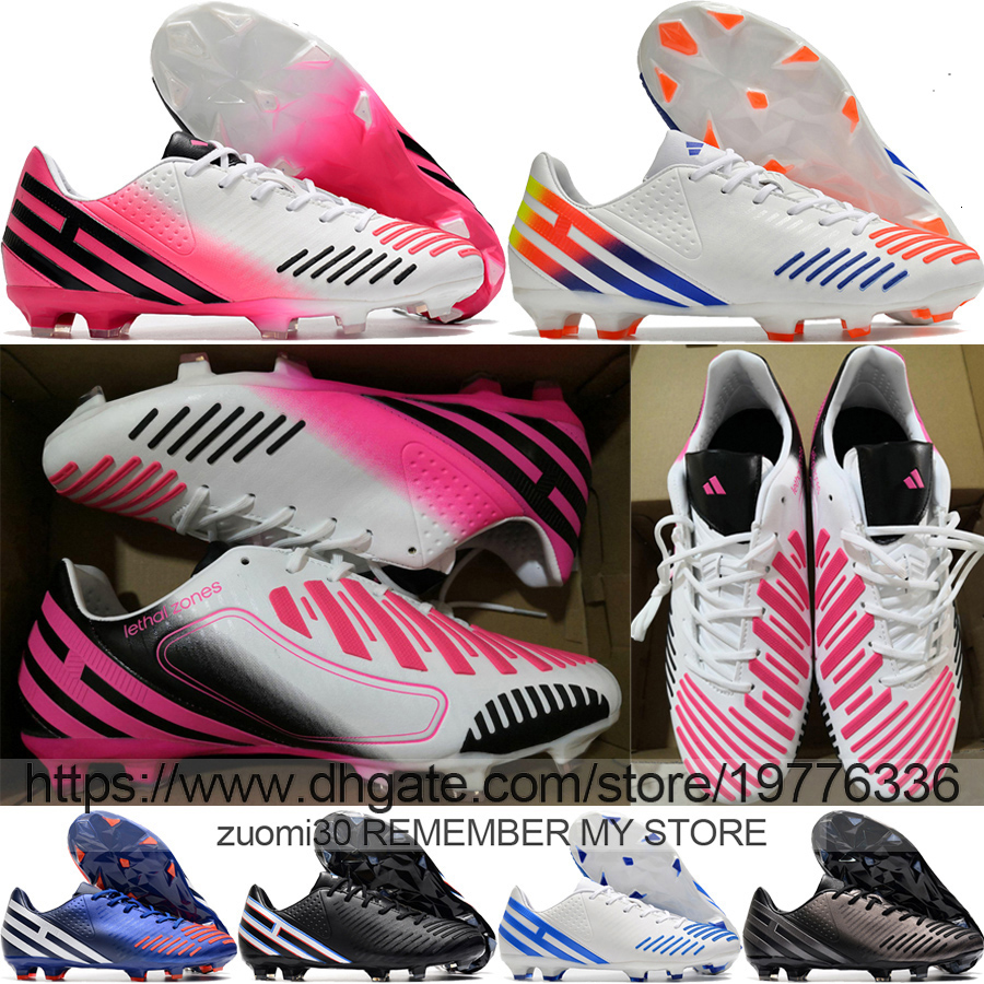 

send with bag Quality Football Soccer Boots Predator LZ I FG Soft Leather Sports Shoes For Mens White Pink Orange Blue Black Carbon Trainers Soccer Shoes Size US 6.5-11.5