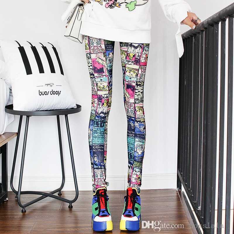

2023 Fashion Leggings Sexy Casual Highly Elastic and Colorful Leg Warmer Fit Most Sizes Leggins Pants Trousers, Hk8013 - blue love
