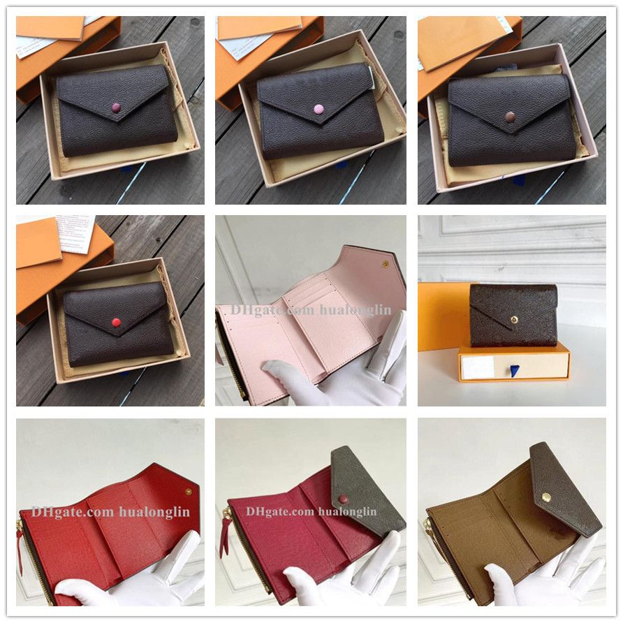 

Designer woman wallet women purse original box wallets card holder flower serial number date code fashion Original packing box, Flower-red
