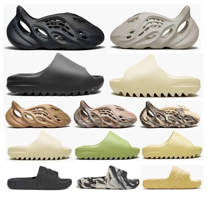 

slide foam runner Designer slippers men women Sandals Triple Black White Resin pattern slippers mens womens slides slider slipper sliders size 36-47
