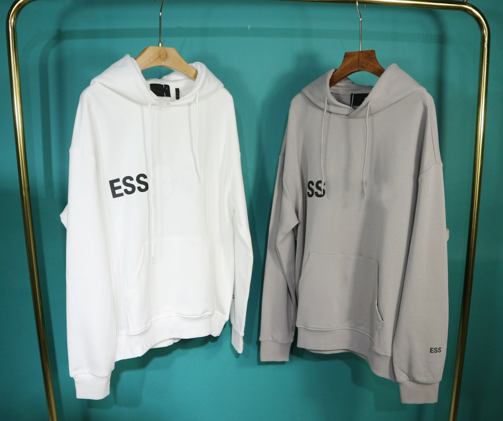 

ESS Classic Sweatshirt Double Yarn Sweat Hooded Pullover Sweatshirt Letter Print Long Sleeve Pullover High Street Casual Tops