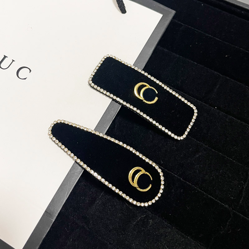 

Luxury Designer Hair Clip Women Solid Color Brand Black Velvet Hairpin Fashion Women Vintage Wide Edge Square Hair Hoop Head Accessories Gifts Wholesale