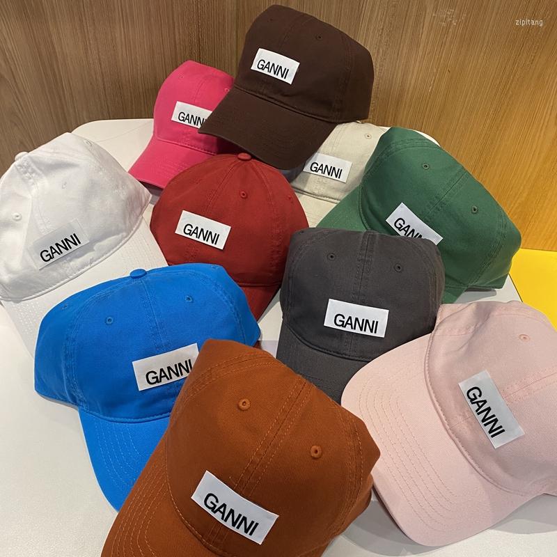 Wide Brim Hats GANNI High-quality Washed Cotton Soft Top Multi-color Baseball Cap Adjustable Men's And Women's Casual Street Student