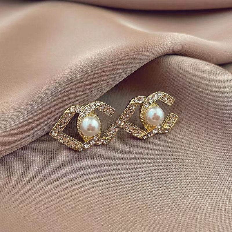 

fashion stud earrings woman Luxury designer earring multi colors double letter jewelry women 18k Pearl Wedding Gifts