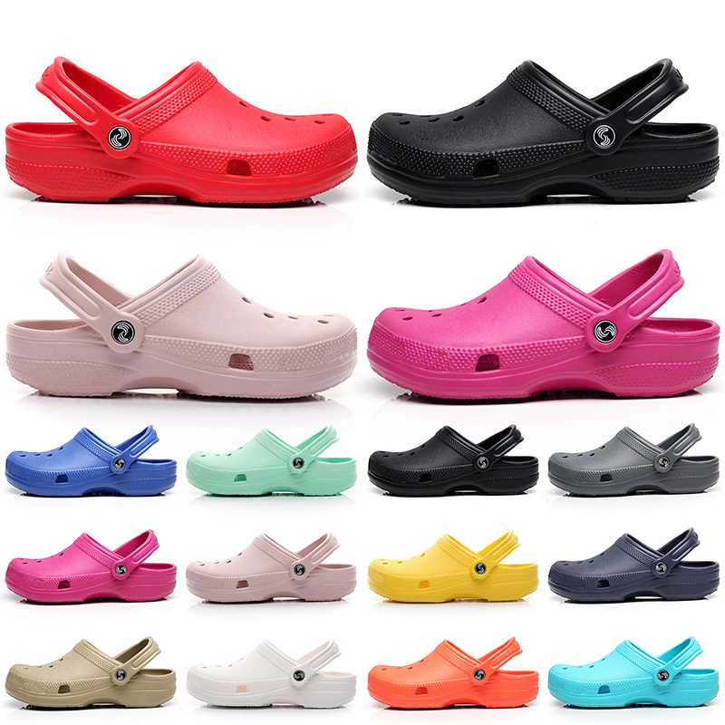 

croc clog men women designer sandals slides slippers adult kids slipper triple white green purple navy blue brown waterproof shoes hospital nursing sneakers, #1