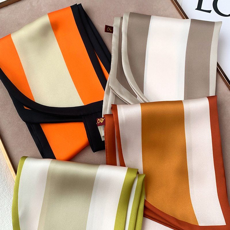 

Designer Letters Print Flower imitate Silk Scarf Headband for Women Fashion Long Handle Bag Scarves Paris Shoulder Tote Luggage Ribbon Head Wraps 70*15 cm 11Colors