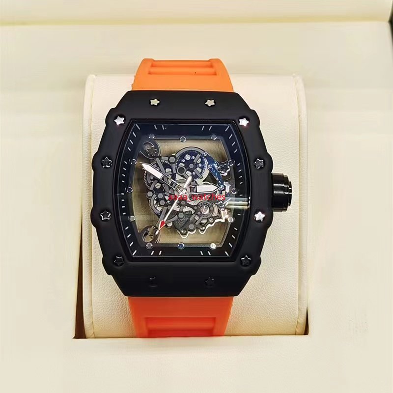 

2023 three-pin transparent bottom full-function men's watch Top brand luxury watch Men's quartz automatic watches law