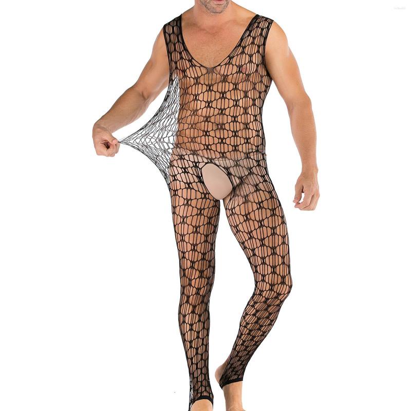 Men&#039;s G Strings Men Sexy Lingerie Fashion Sleepwear Hollow Dress Oversized Bag Hip Skirt Mesh Lace Jumpsuit Fajas Entrenador Cintura-image-842028780