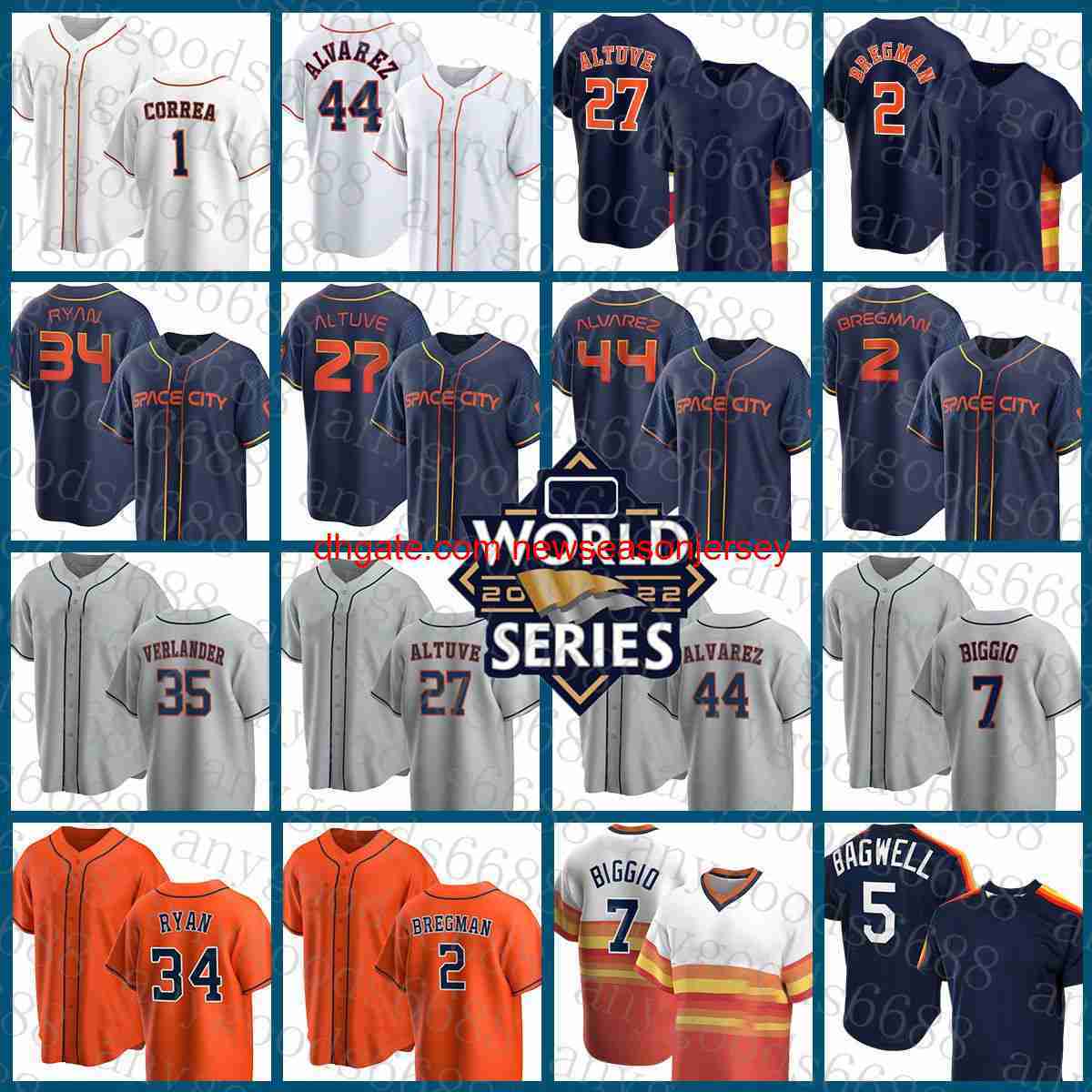 

shirt 2022 2023 New Baseball Jersey 27 Jose Altuve 44 Yordan Alvarez 2 Alex Bregman 30 Kyle Tucker 7 Craig Biggio 35 Justin Verland, Custom(taikongren