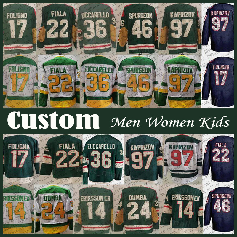 

97 Kirill Kaprizov 12 Matthew Boldy Minnesota Hockey Jersey Custom Men Women Kids Wild 29 Marc Andre Fleury Jared Spurgeon Matt Dumba Marcus Foligno Joel Eriksson Ek, Shown