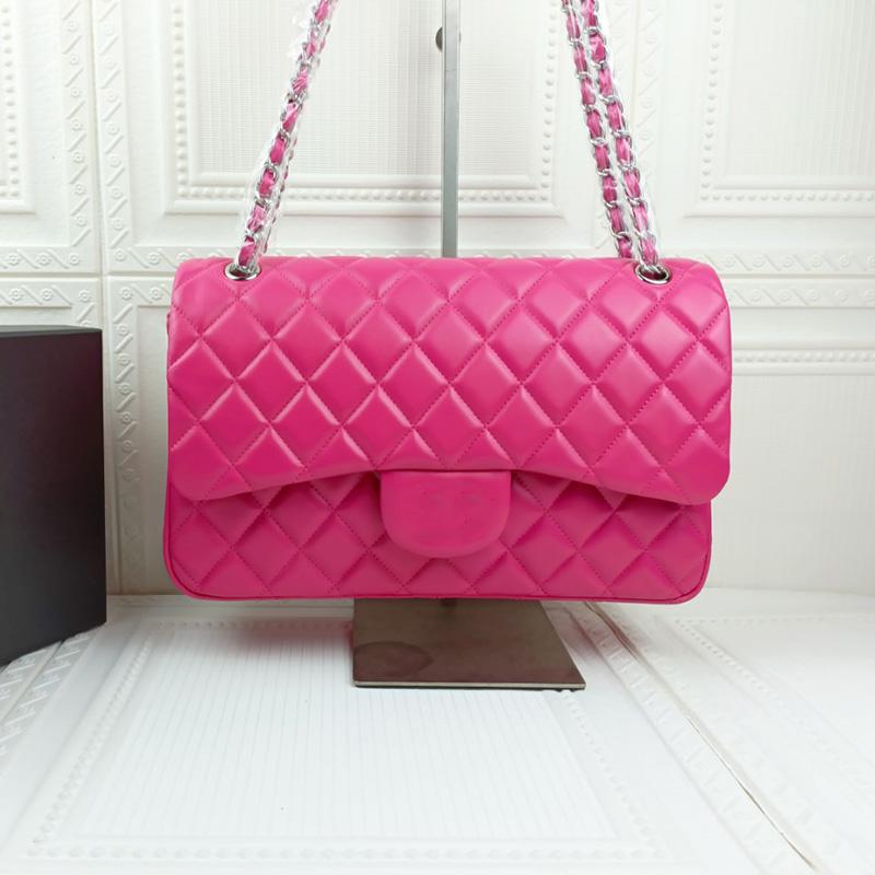 

22P France Womens F/W Womens Classic Double Flap Quilted Jumbo Bags Gold/Silver Metal Hardware Matelasse Chain Crossbody Shoulder Pochette Lambskin Handbags 25cm