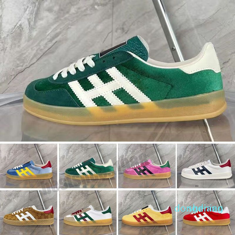 

Designer Samba casual shoes mens womens luxury Vegan pink Velvet Red Black White Gum trainers sports sneakers, Color 8