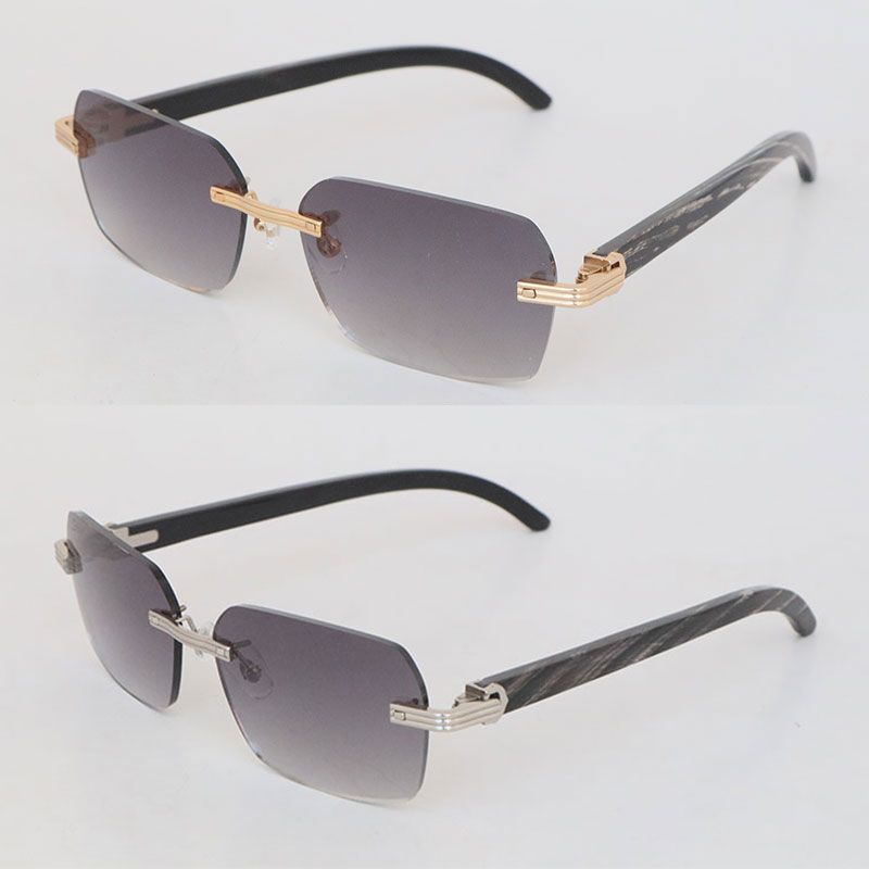 

Original Black Marbled Buffalo Horn Sunglasses for women Square Rimless Frames Designer Unisex Sun glasses Mirror Eyewear Luxury Horn glasses frames for Man Size 57