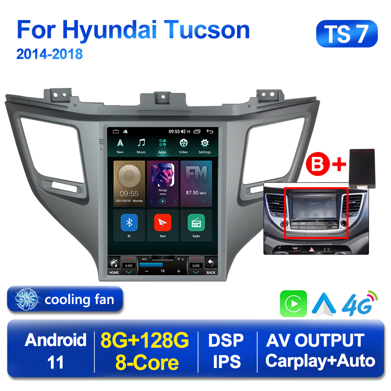 

2 Din Android 11 Player for Tesla Style Car Dvd Radio Audio for Hyundai IX35 Tucson 3 2015-2018 Multimedia GPS 2din Carplay Stereo