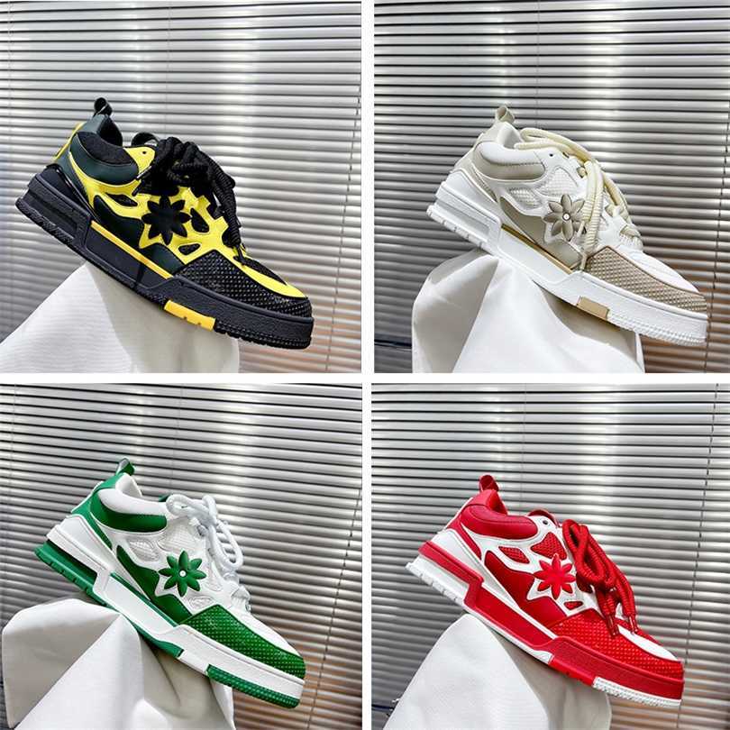 

Designer Casual Shoes Men Sneakers Rubber Platform Trainers Genuine Leather Sneaker Multicolor Lace-up Skate Shoes Fashion Running Shoe Size38-44, Color1