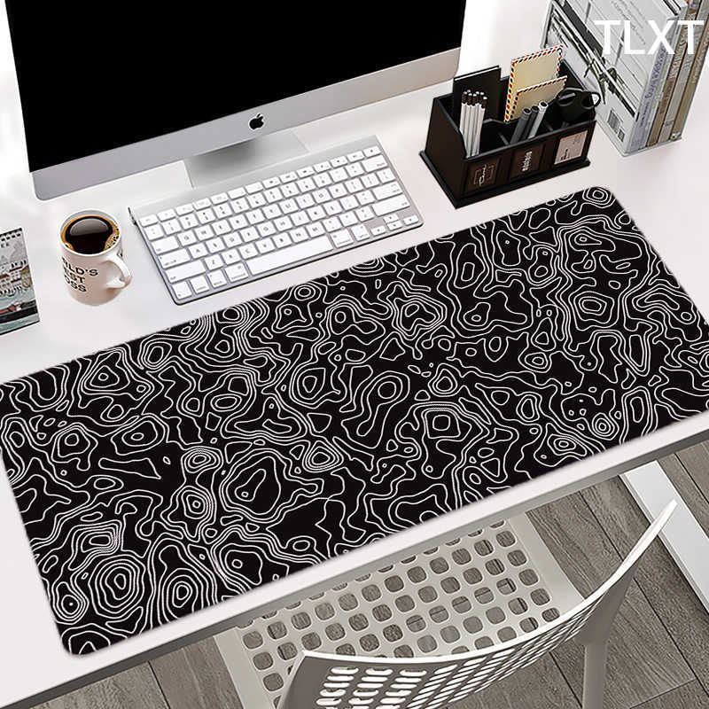 Mouse Pads Wrist Rests Large Black White Gaming Mouse Pad XXL Mousepad Pc Gamer Mouse Mat 90x40CM Desk Mat Mausepad Keyboard Table Mat Computer D-image-842179813