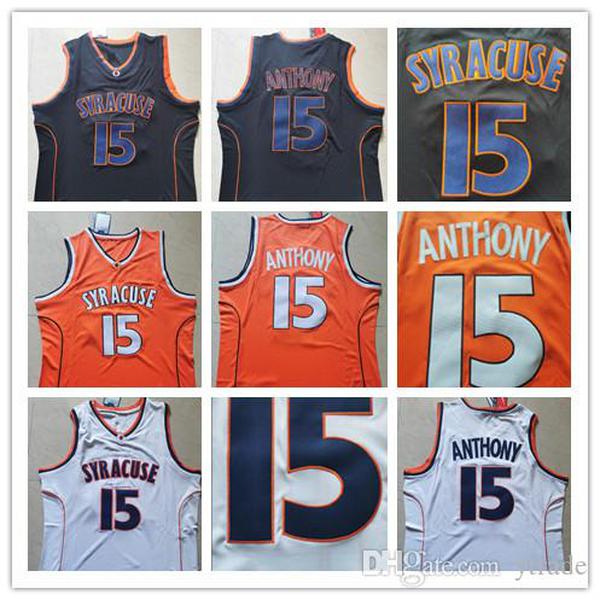 

New Syracuse College NCAA Carmelo #15 Anthony Jersey Orange Black White Mens top quality Anthony College Basketball Jerseys Stitched