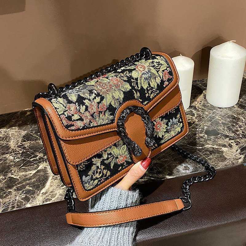 

2023 Fashion Trend Women Handbags women's new small square bag chain strap cross shoulder backpack 65% OFF, Black flower